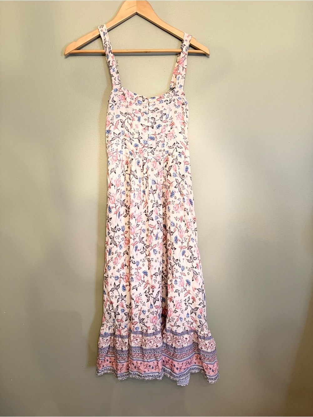 Salty Bright Floral Pintuck Midi Maxi Dress - Size 8